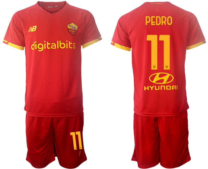 Men 2021-2022 Club AS Roma home red #11 Soccer Jersey